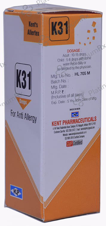 Kent's K31 Anti Allergy Oral Drops