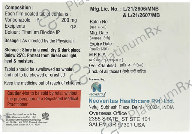 Voriveri 200mg Tablet 4s