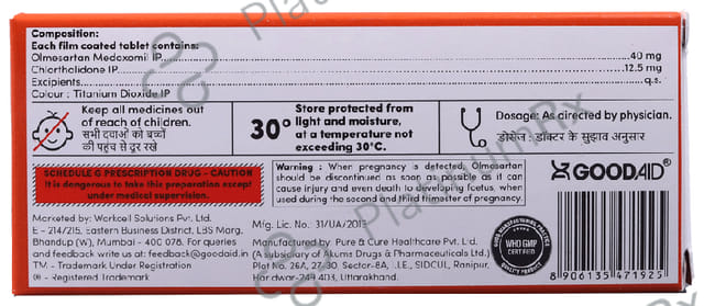 Goodsartan CT 12.5/40mg Tablet 10s
