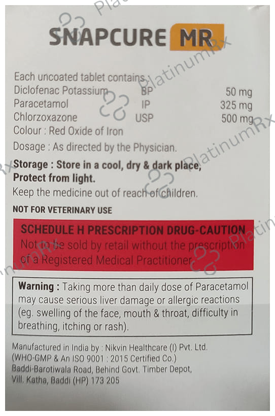 Snapcure MR 500mg/50mg/325mg Tablet
