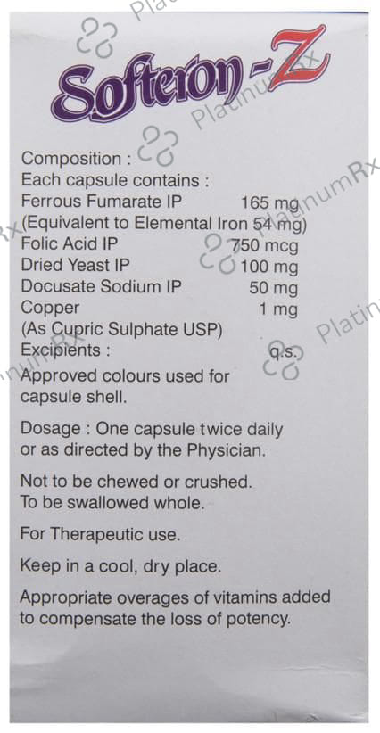 Softeron Z Haematinic Capsule 15s