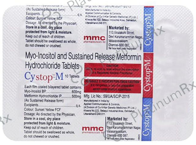 Cystop M 500/600mg Tablet SR 10s