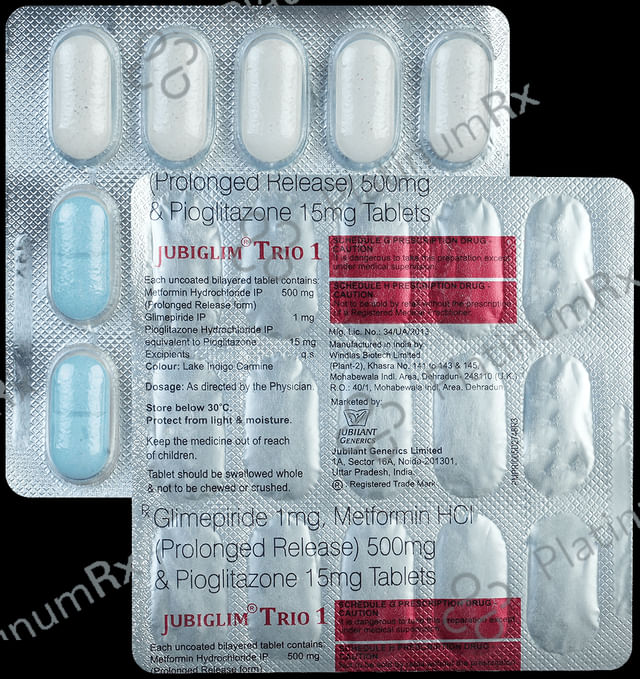 Jubiglim Trio 1/500/15mg Tablet PR 15s