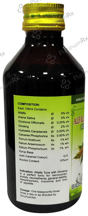 LDD Bioscience Alfalfa-Tone with Ginseng Syrup
