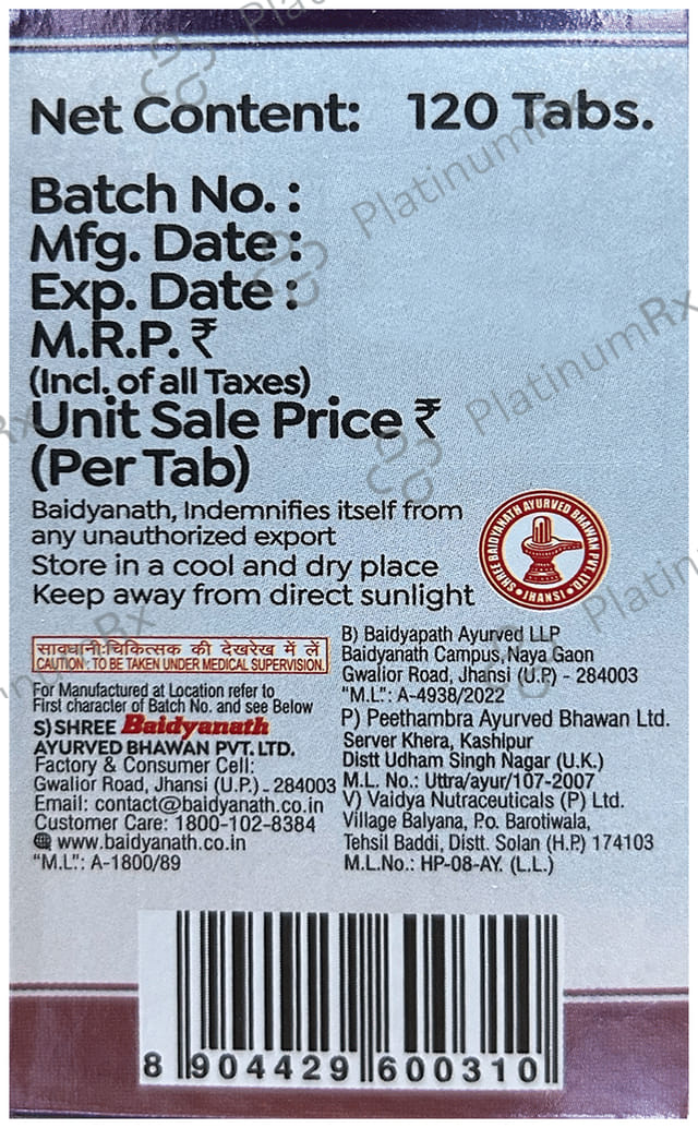 Baidyanath (Jhansi) Medohar Guggulu Tablet