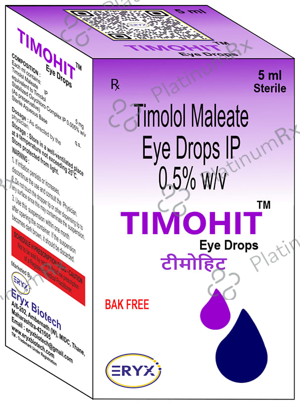 Timohit Eye Drop (BAK Free) 0.5% Eye Drop 5ml
