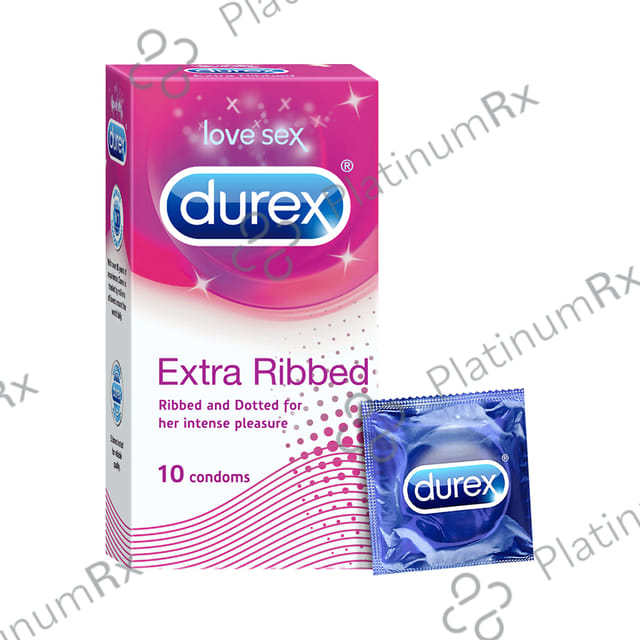 Durex Extra Ribbed Condom 10s