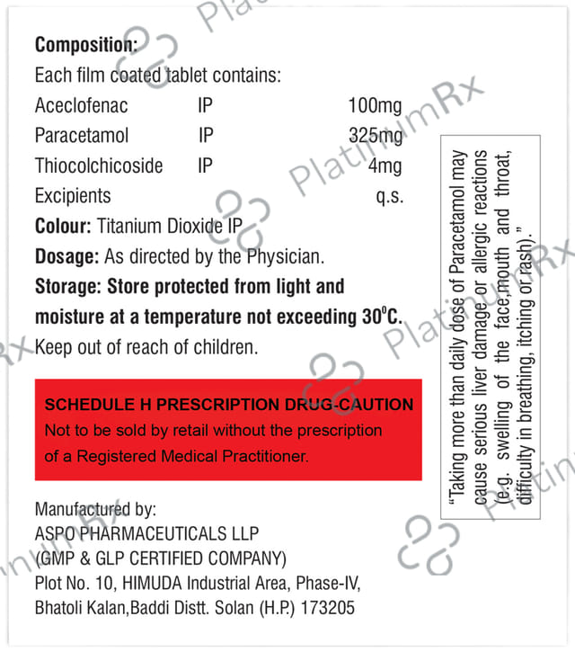 Asponac Pt 4mg/100mg/325mg Tablet