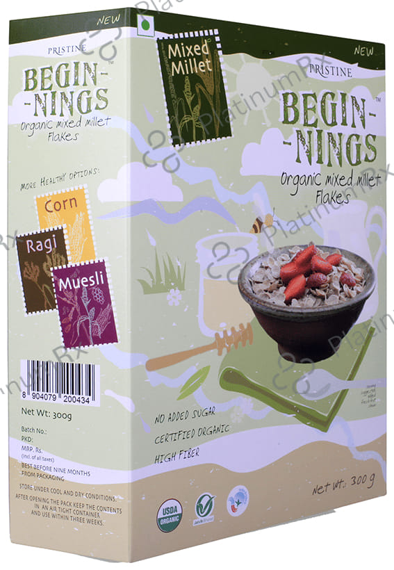 Pristine Beginnings Organic Mixed Millet Flakes 300 gm