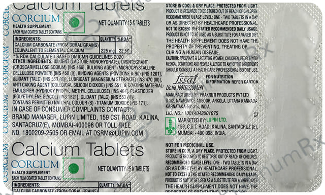 Corcium 225mg Tablet 15s