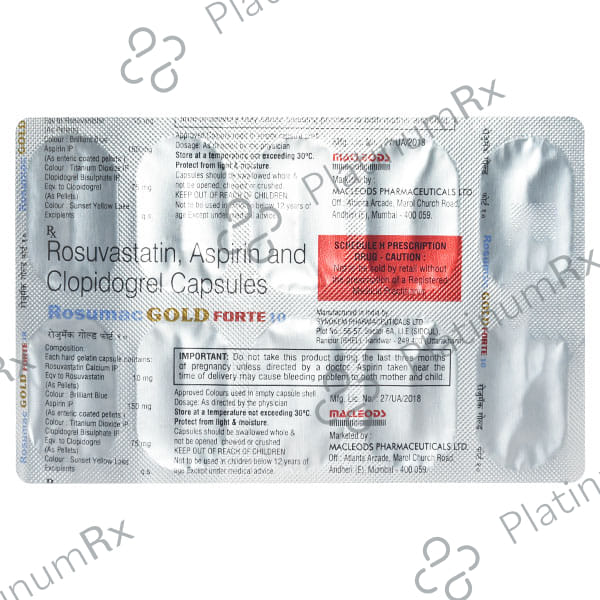 Rosumac Gold Forte 150/10/75mg Capsule 10s