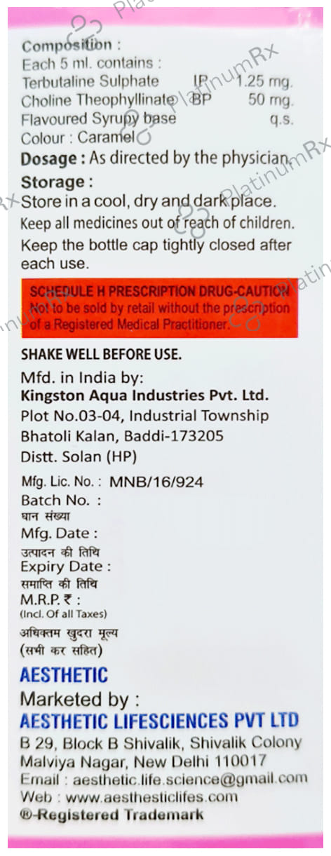 Aeselex PD 50/1.25mg Syrup 60ml