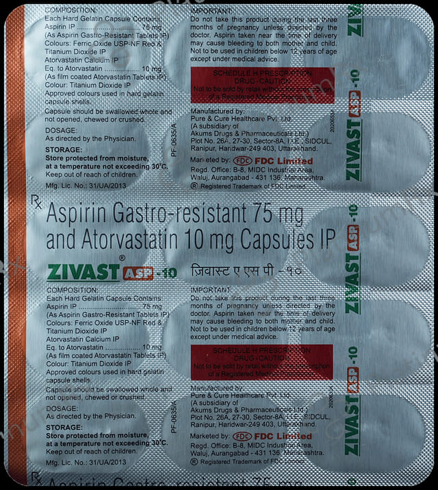 Zivast ASP 10/75mg Capsule 15s