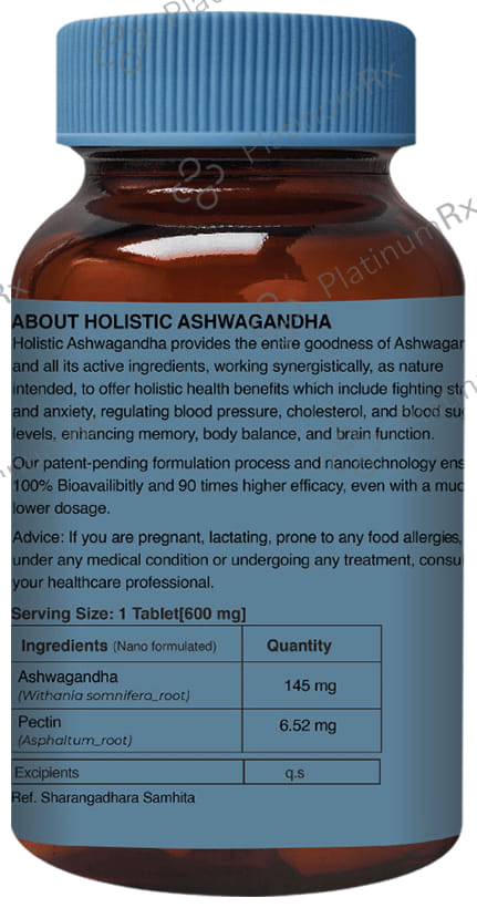 Zeroharm Sciences Holistic Ashwagandha Tablet for Stress Relief, Improves Performance and Immunity