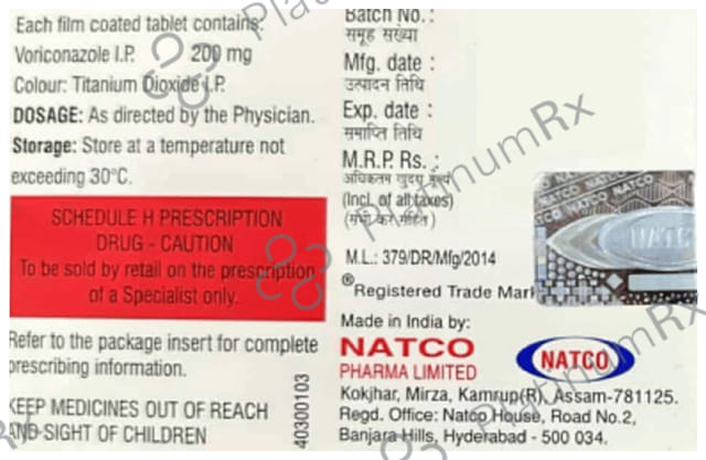 Vorizol 200mg Tablet 4s