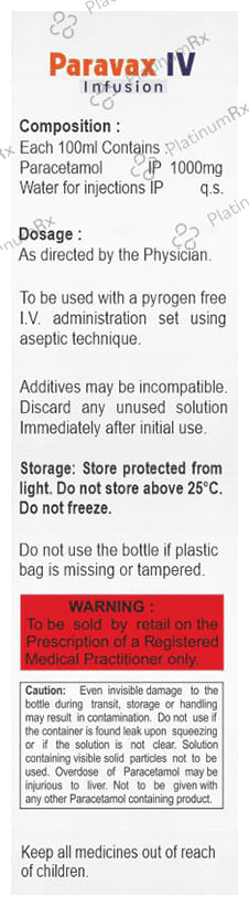 Paravax IV Infusion 100ml