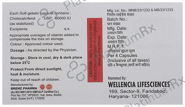 Calpsun D3 60K Soft Gelatin Capsule 4s