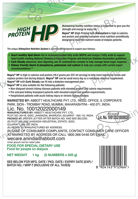 Nepro HP High Protein Health Drink Vanilla Toffee Flavour Powder 1kg