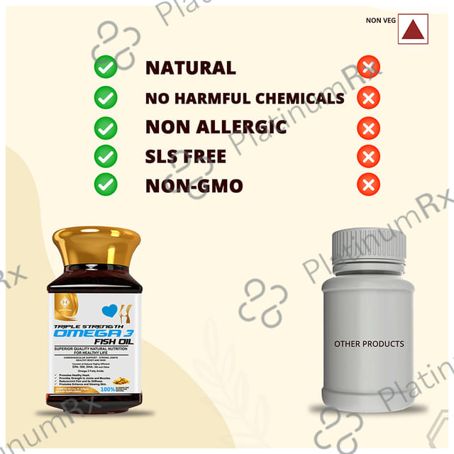 Mountainor Omega 3 Fish Oil 1000mg Triple Strength Softgel for Heart, Bones & Joints