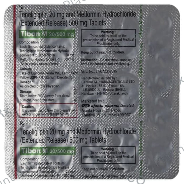Tiban M 20/500mg Tablet ER 15s