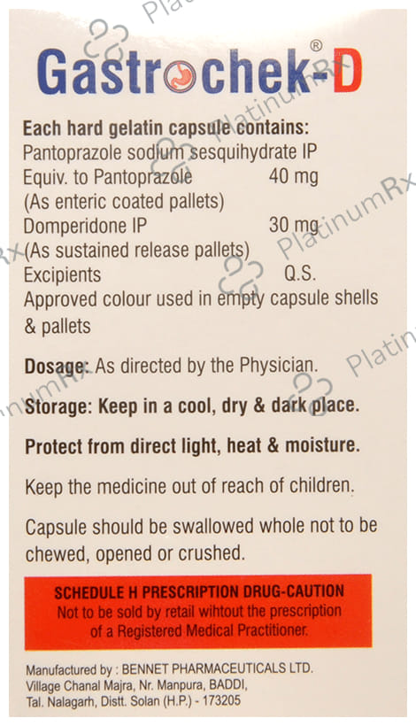 Gastrochek D 30mg/40mg Capsule