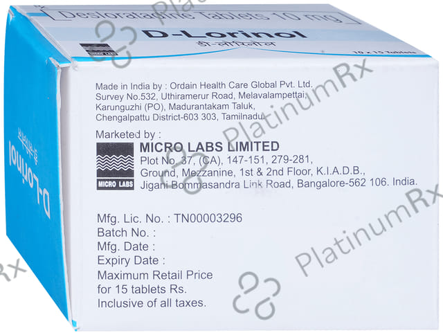 D Lorinol 10mg Tablet 15s