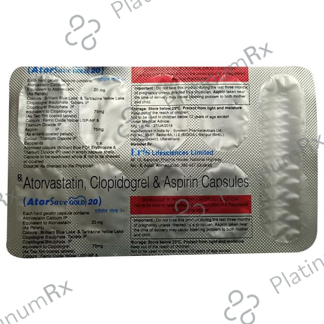 Atorsave Gold 20/75/75mg Capsule 10s