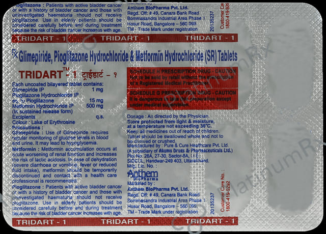 Tridart 1/500/15mg Tablet 10s