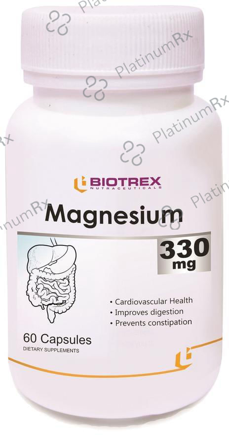 Biotrex Magnesium 330mg for Heart Health, Digestion & Constipation Relief - Capsule