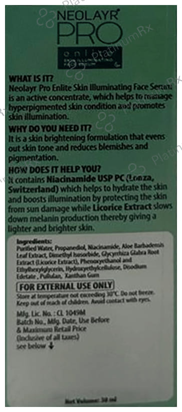 Neolayr Pro Enlite Skin Illuminating Face Serum