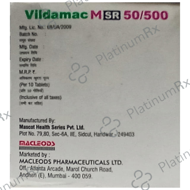 Vildamac M SR 50/500 Tablet
