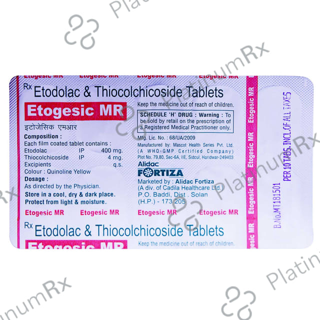 Etogesic MR 400/8mg Tablet 10s