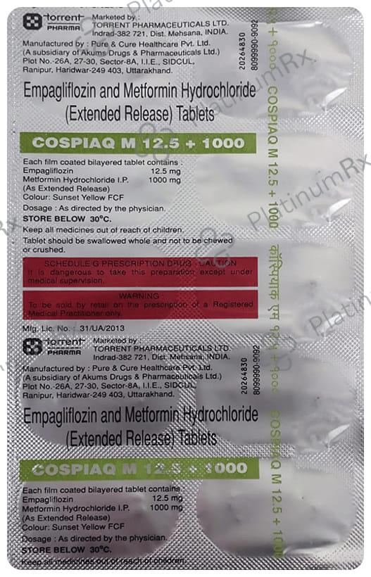 Cospiaq Met 12.5/1000mg Tablet 10s