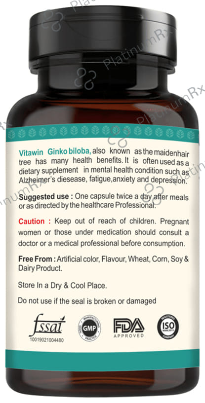 Vitawin Ginkgo Biloba 500mg Vegetarian Capsule