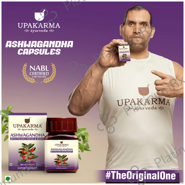 Upakarma Ayurveda Ashwagandha 500mg Veg Capsule 90s