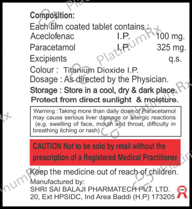 Acn Plus 100/325mg Tablet 10s
