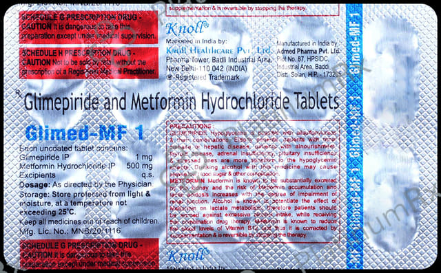 Glimed MF 1mg/500mg Tablet