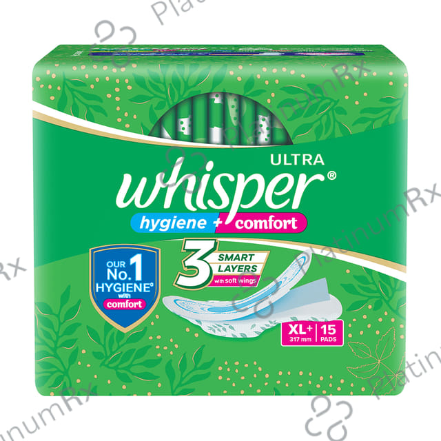 Whisper Ultra Clean Hygiene Comfort Sanitary Pads - Size XL+ 15 pads
