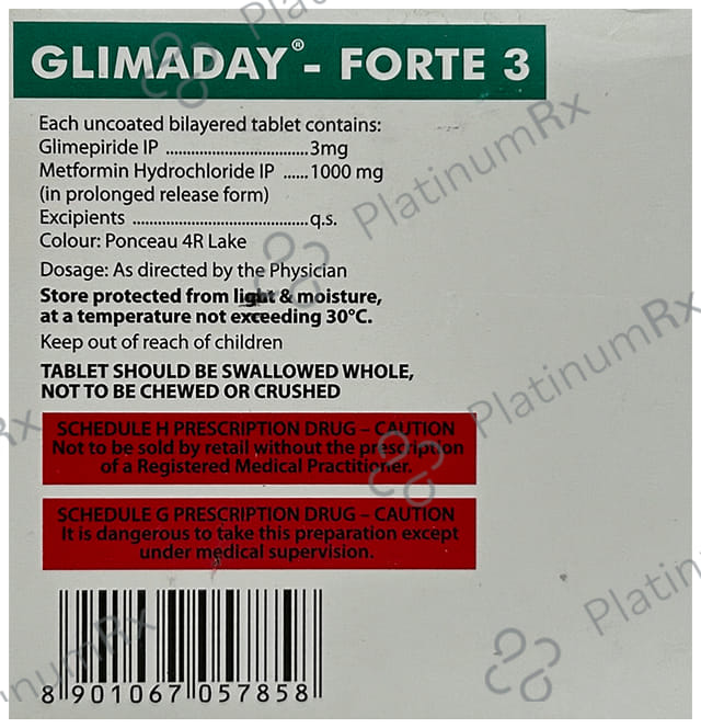Glimaday Forte 3/1000mg Tablet PR 15s