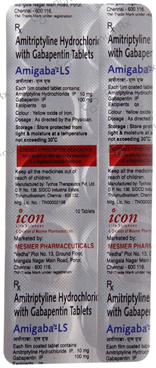 Amigaba LS 10/100mg Tablet 10s