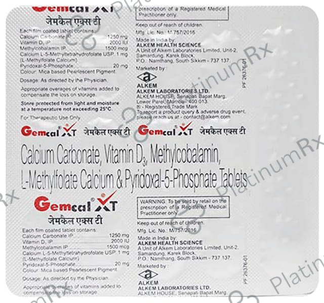 Gemcal XT Tablet 15s