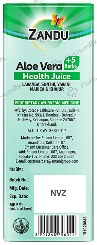 Zandu Aloe Vera +5 Herbs Health Juice