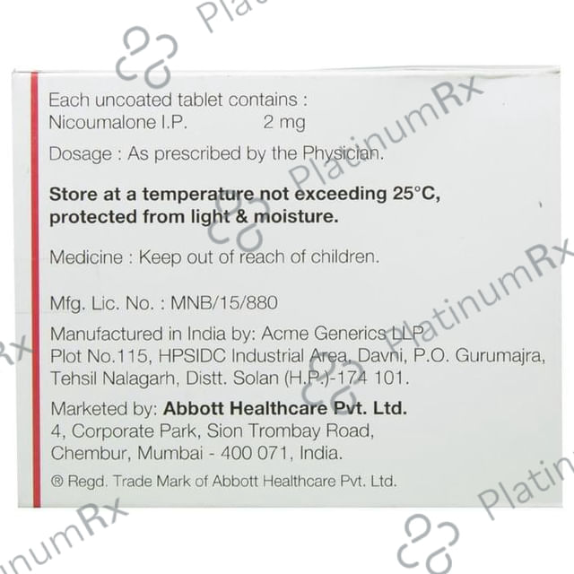 Acitrom 2mg Tablet 10s