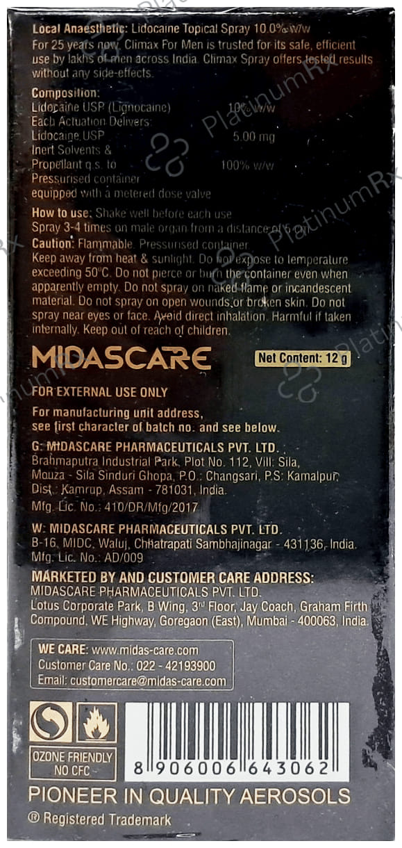 Climax Spray for Men 12gm