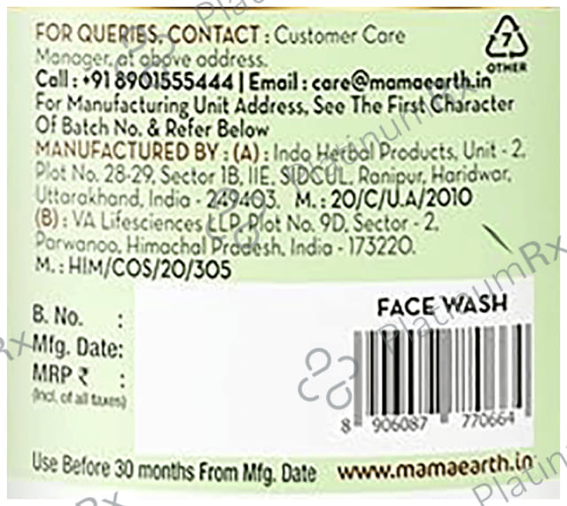Mamaearth Tea Tree Face Wash 100ml