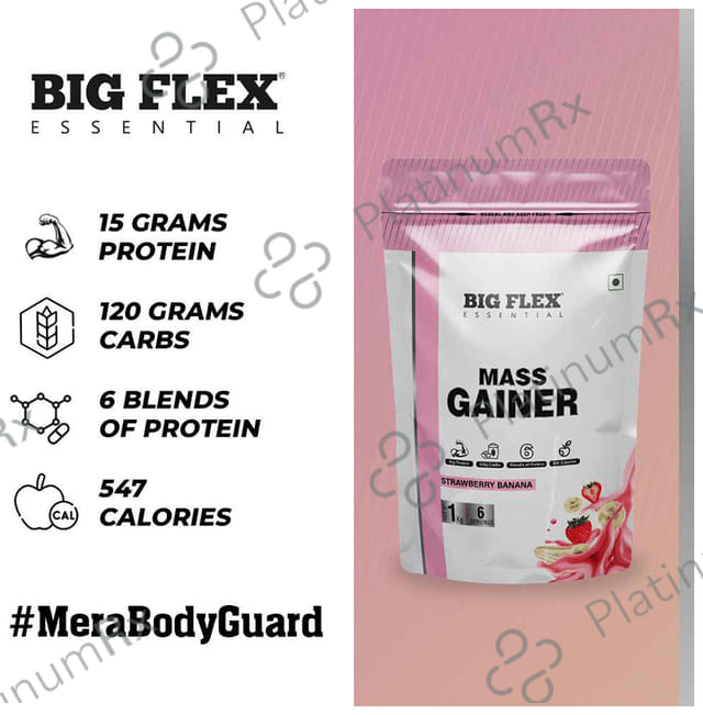 Big Flex Powder Essential Mass Gainer Strawberry
