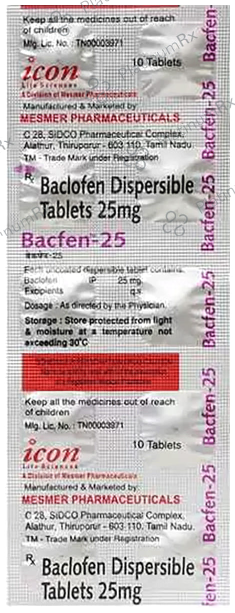 Bacfen 25mg Tablet DT 10s