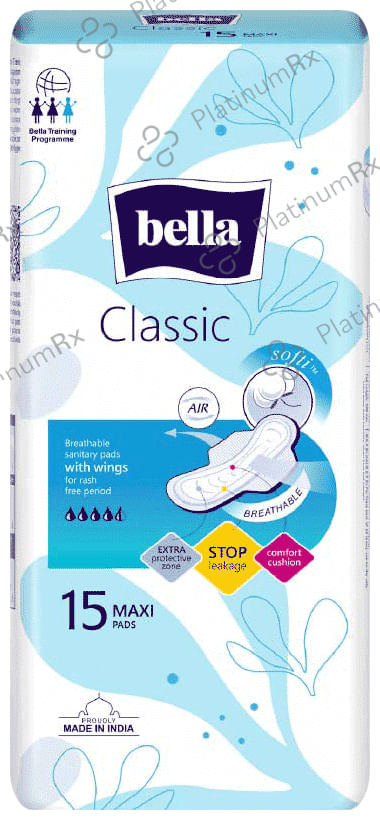 Bella Maxi Sanitary Pads (15 Each) Softi Wings 1 Pack