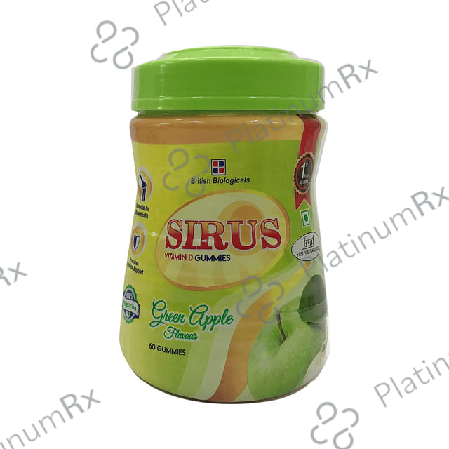 Sirus Vitamin D Green Apple Flavour Gummy 60s