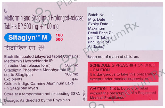 Sitaglyn M 100/500mg Tablet PR 10s